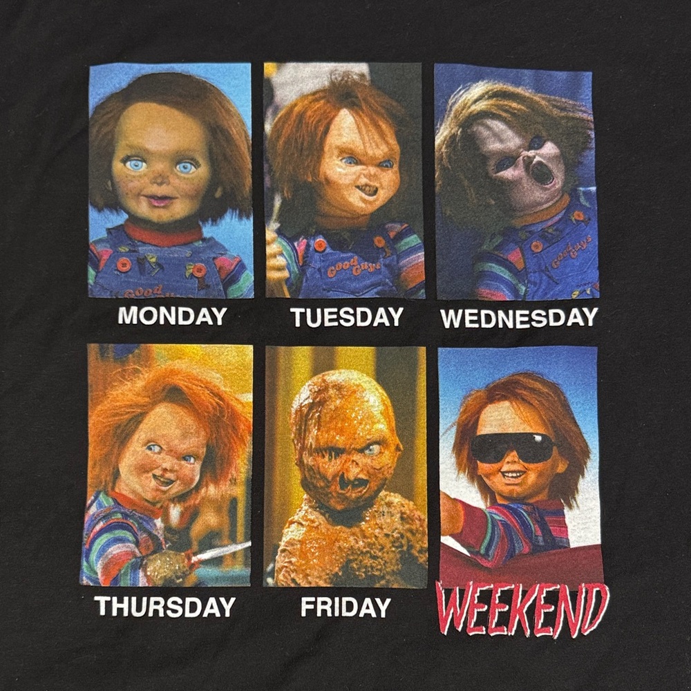 Black Graphic Tee - Chucky Weekdays Design